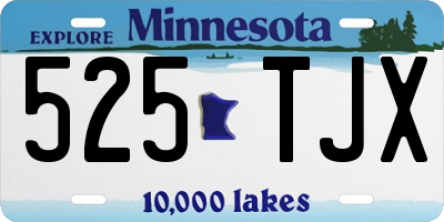 MN license plate 525TJX