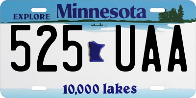 MN license plate 525UAA