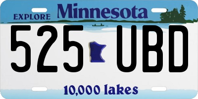 MN license plate 525UBD