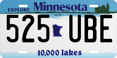 MN license plate 525UBE