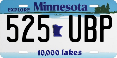 MN license plate 525UBP