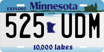 MN license plate 525UDM