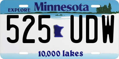 MN license plate 525UDW