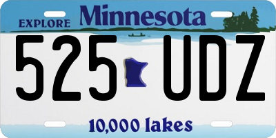 MN license plate 525UDZ