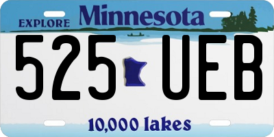 MN license plate 525UEB