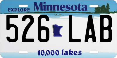 MN license plate 526LAB