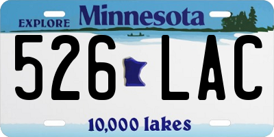 MN license plate 526LAC