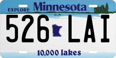 MN license plate 526LAI