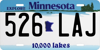 MN license plate 526LAJ