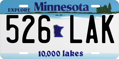 MN license plate 526LAK