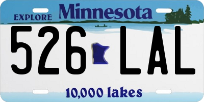 MN license plate 526LAL