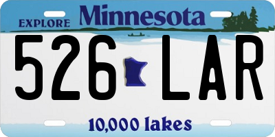 MN license plate 526LAR