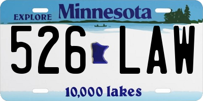 MN license plate 526LAW