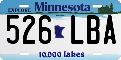 MN license plate 526LBA