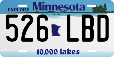 MN license plate 526LBD