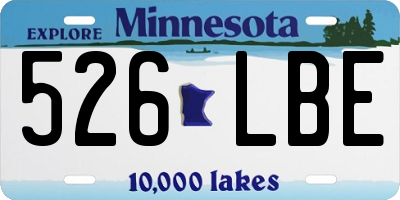 MN license plate 526LBE
