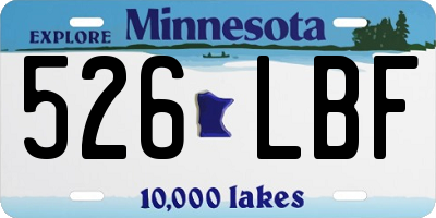MN license plate 526LBF