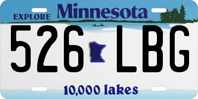 MN license plate 526LBG