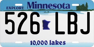 MN license plate 526LBJ