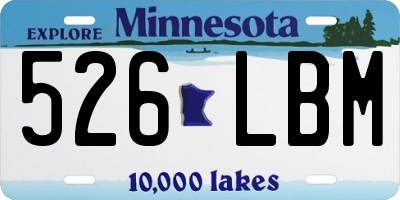 MN license plate 526LBM