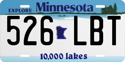 MN license plate 526LBT