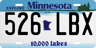 MN license plate 526LBX
