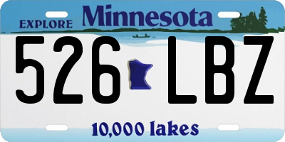 MN license plate 526LBZ