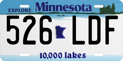 MN license plate 526LDF