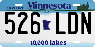 MN license plate 526LDN