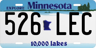 MN license plate 526LEC
