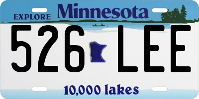 MN license plate 526LEE
