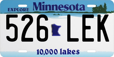 MN license plate 526LEK