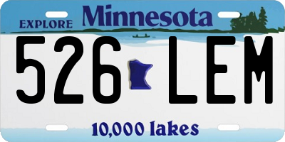 MN license plate 526LEM