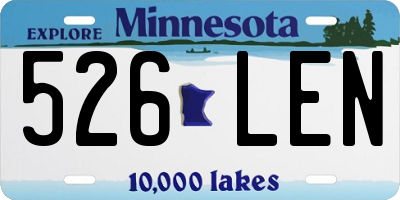MN license plate 526LEN