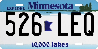 MN license plate 526LEQ