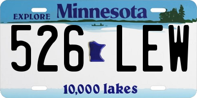 MN license plate 526LEW