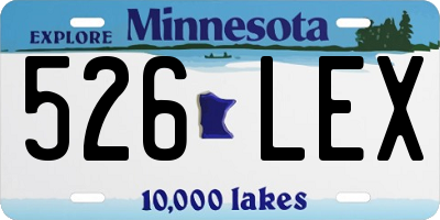 MN license plate 526LEX