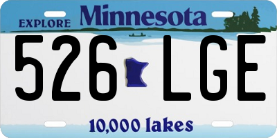 MN license plate 526LGE