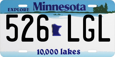 MN license plate 526LGL