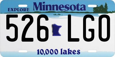 MN license plate 526LGO