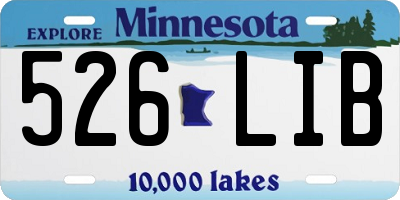 MN license plate 526LIB