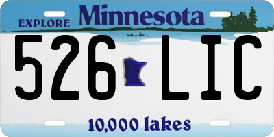 MN license plate 526LIC