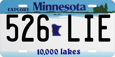 MN license plate 526LIE