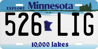 MN license plate 526LIG
