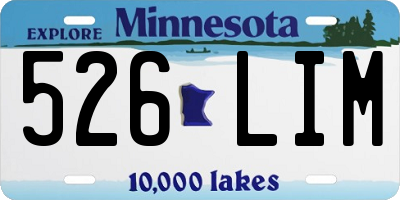 MN license plate 526LIM