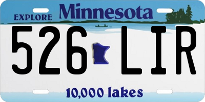 MN license plate 526LIR