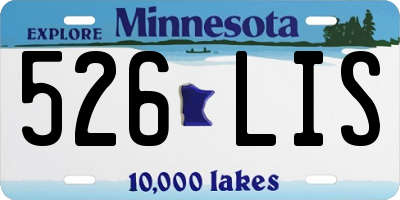 MN license plate 526LIS