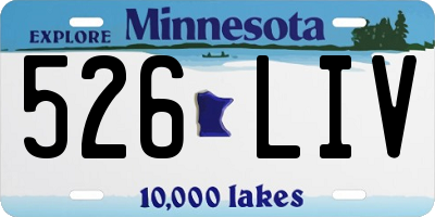 MN license plate 526LIV