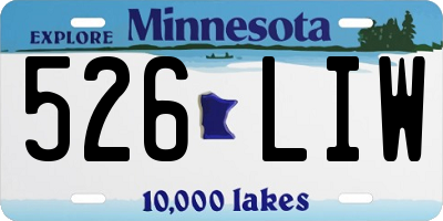 MN license plate 526LIW