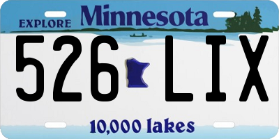 MN license plate 526LIX